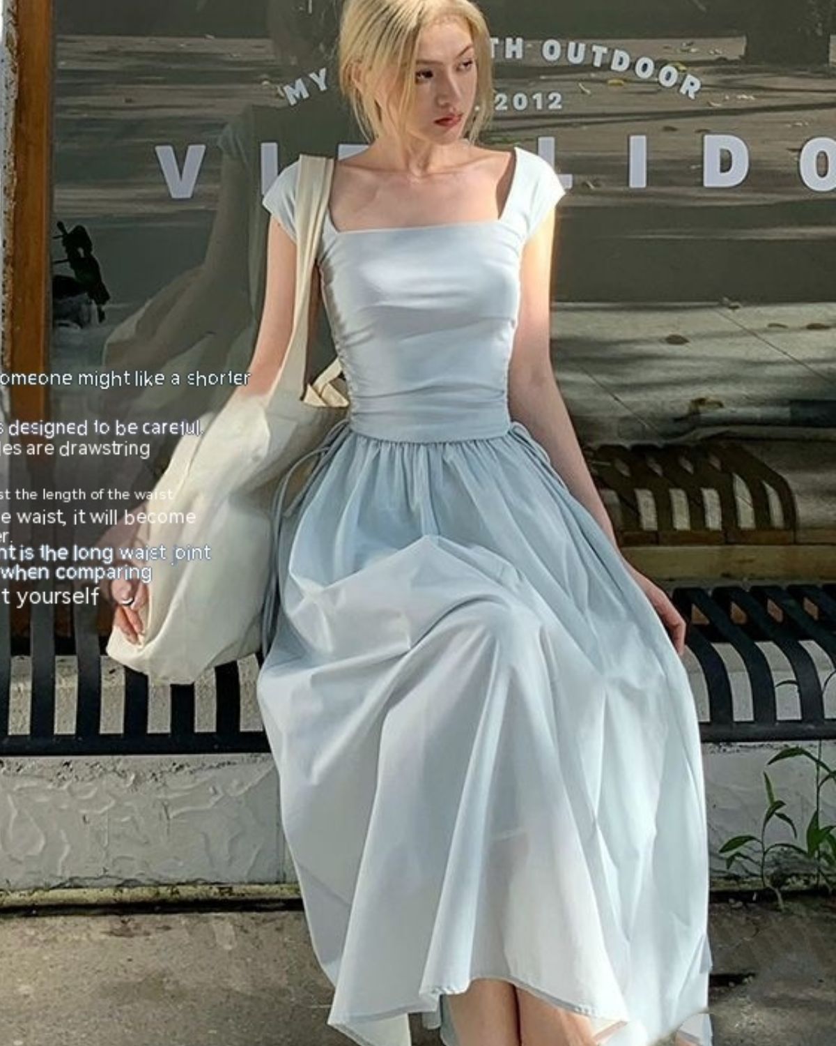 Maya - Light Blue Long Dress For Women