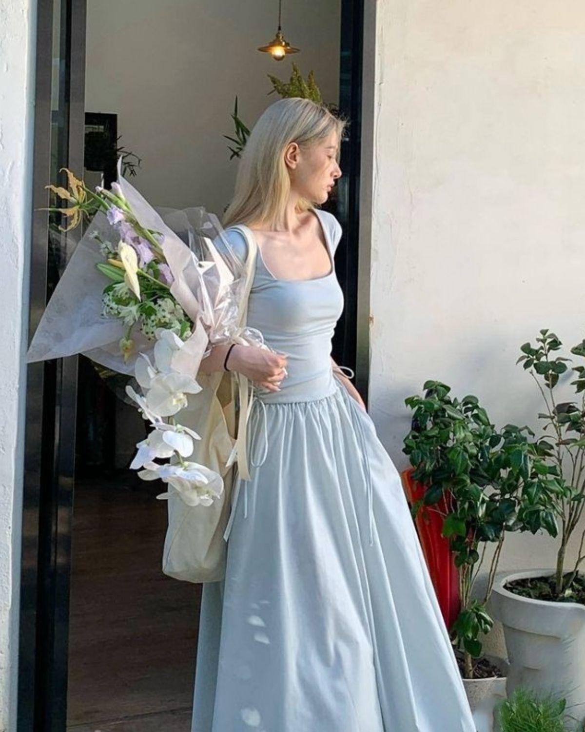 Maya - Light Blue Long Dress For Women